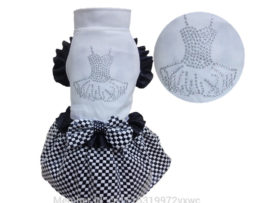 Pet Dress For Dogs Cats Clothes Clothing For Small And Large Animals Wedding Party Skirt With Rhinestone And Bow