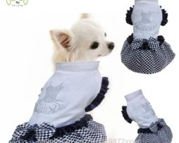 Pet Dress For Dogs Cats Clothes Clothing For Small And Large Animals Wedding Party Skirt With Rhinestone And Bow