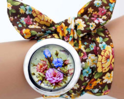 shsby design  Ladies flower cloth wristwatch fashion women dress watch high quality fabric watch sweet girls Bracelet  watch