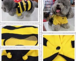 1Pcs Pet Clothes Cute Bees Dog Cat Clothes Soft Fleece Teddy Poodle Dog Clothing Pet Product Supplies Accessories 7z-ca217