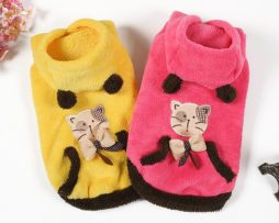 Thermal Soft Coral Velvet Cat Clothing Lovely Winter Two Legs Cat Jacket Coat Pet Clothes Supplies 1 Piece Dropshipping