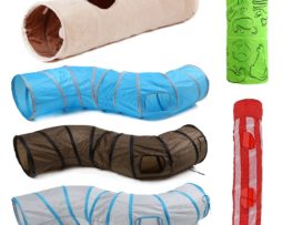 Cat Tunnel Toys Kitten Tube Collapsible Hideaway for Kittens Rabbits Puppies and Ferrets with 2 Pipe Hole Cat Play Foldable Toy