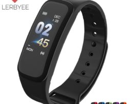 Lerbyee C1Plus Smart Bracelet Color Screen Blood Pressure Fitness Tracker Heart Rate Monitor Smart Band Sport for Android IOS